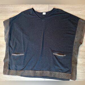Ecru Charcoal Gray Top